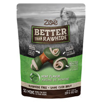 Os Better than Rawhide Zoë, mini, menthe, 234 g (8,2 oz), paquet de 10