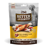 Torsades Better Than Rawhide Zoë pour chiens, canard et canneberges, 152 g