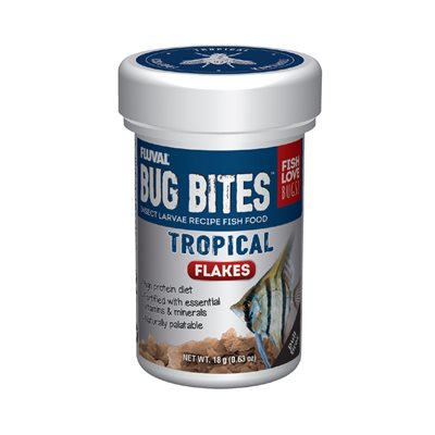 Flocons Bug Bites Fluval pour poissons tropicaux, 18 g (0,63 oz)