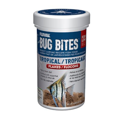 Flocons Bug Bites Fluval pour poissons tropicaux, 45 g (1,58 oz)