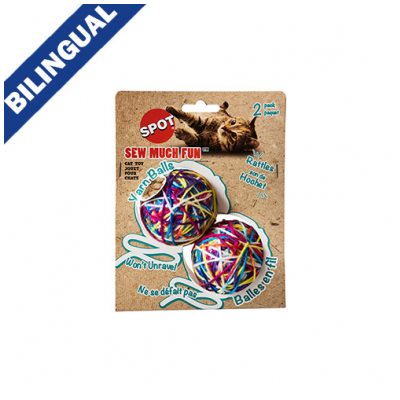 Spot® Sew Much Fun Yarn Ball Cat Toy 2.5" (2 Pack)