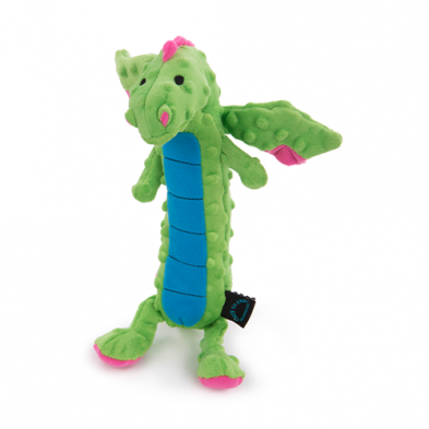 Jouet pour chien goDog™ Skinny Dragon – Vert – Grand format