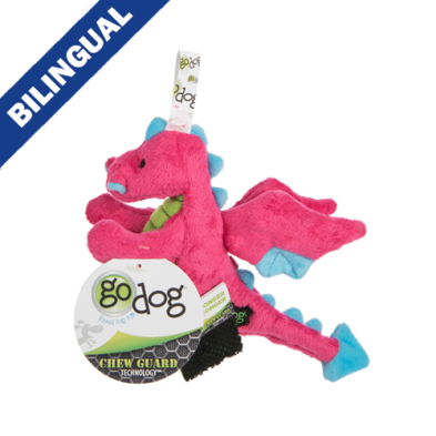 Jouet pour chien goDog® Dragons™ – Petit dragon rose avec pouic