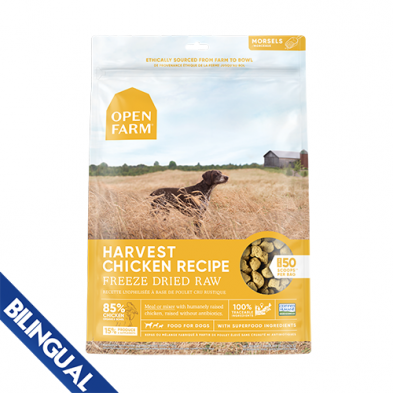 Open Farm® Recette Lyophilisée à Base de poulet cru rustique pour chiens 22 oz
