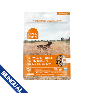 Open Farm® Recette Lyophilisée à Base de porc d'élevage cru pour chiens 3,5 oz