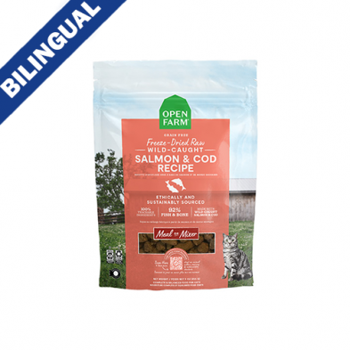 Open Farm® – Bouchées crues lyophilisées au saumon et à la morue pour chats – 3,5 oz