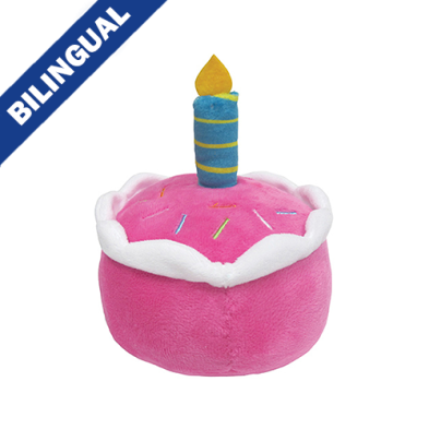 Jouet en peluche pour chien foufouBRANDS™ en forme de gâteau d'anniversaire – Rose