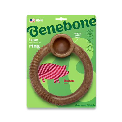 Jouet pour chien Benebone® Anneau – Saveur bacon – Grand format