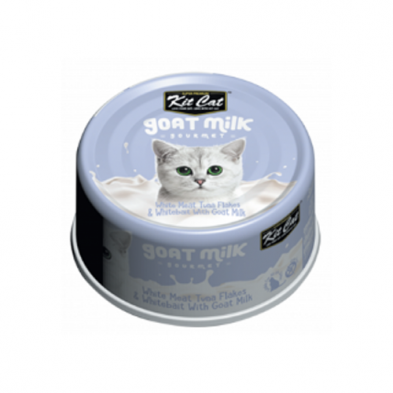 Kit Cat Conserve Chat Thon Et Poisson Blanc Avec Lait De Chèvre 70g