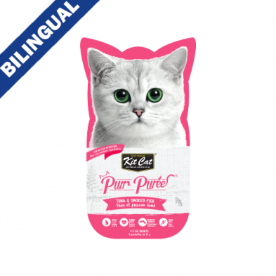 Kit Cat® Purr Purées®  Gâterie pour chat Thon& Poisson Fumé  4 X 15g