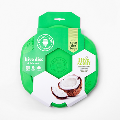 Jouet pour chien en forme de disque « Coconut Hive » de la collection parfumée de PROJECT HIVE Pet Company™