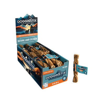 DOGGINSTIX – Friandises et gâteries naturelles pour chiens en tripes d'agneau tressées