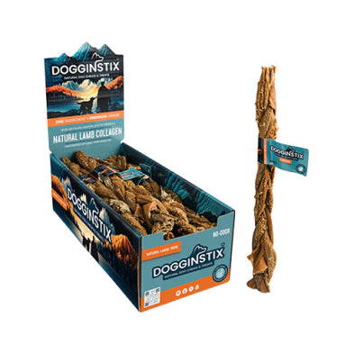 DOGGINSTIX – Friandises et gâteries naturelles pour chiens en tripes d'agneau tressées