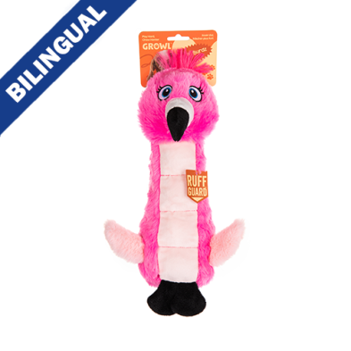 Growl™ Belly Burdz Fiona, le jouet pour chien en forme de flamant rose.