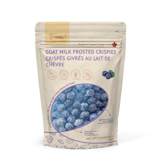 Croustillants glacés au lait de chèvre et aux myrtilles