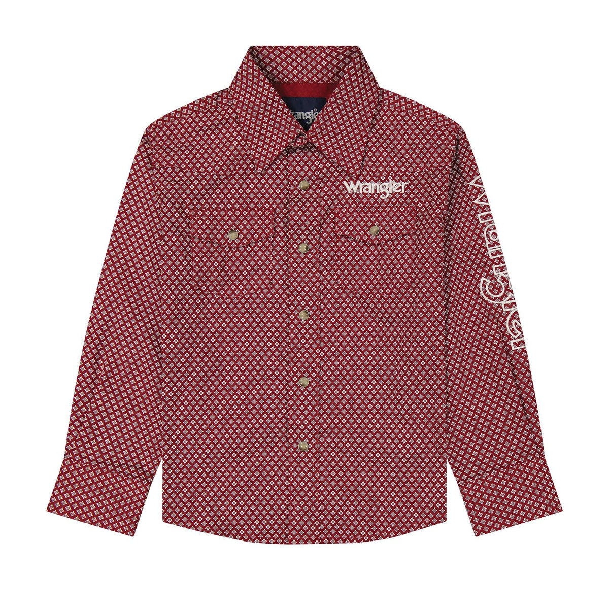 Wrangler Chemise à manches longues avec logo pour garçons - Rouge