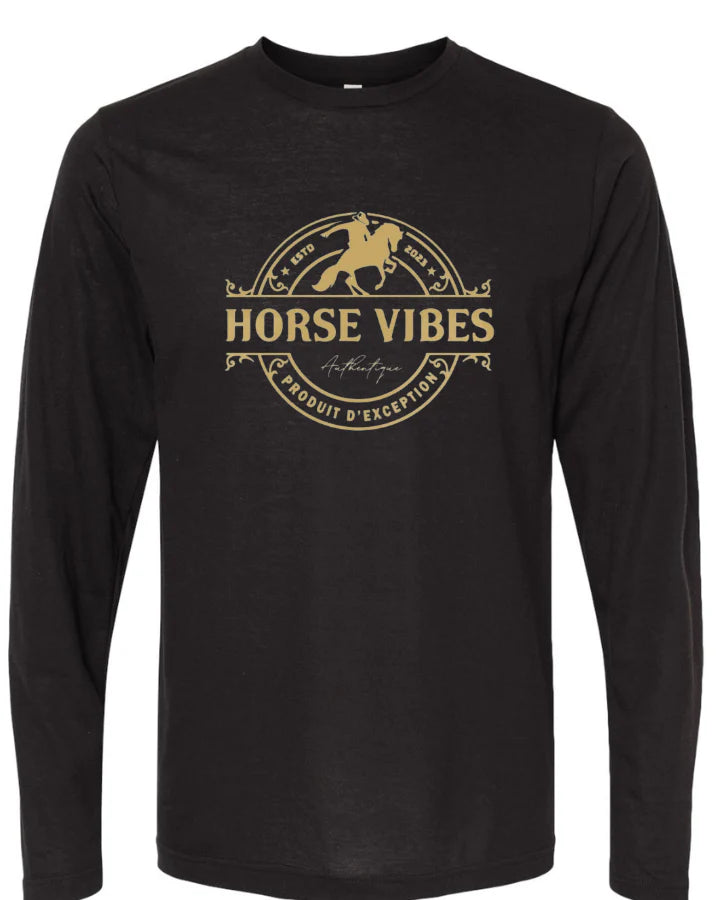 Horse Vibes Authentique pull léger manches longues logo doré