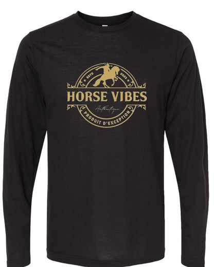 Horse Vibes Authentique pull léger manches longues logo doré
