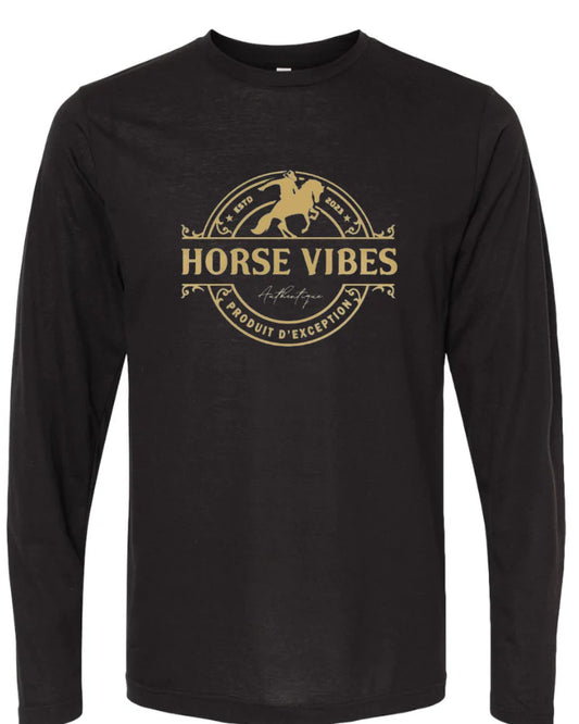 Horse Vibes Authentique pull léger manches longues logo doré