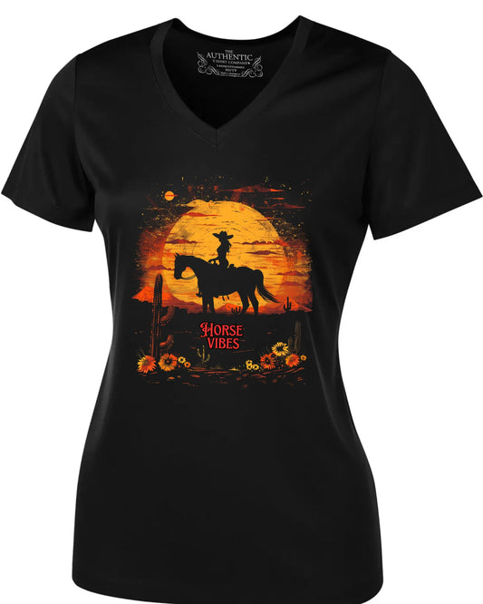 Horse Vibes V-neck Desert Noir Pour Femme