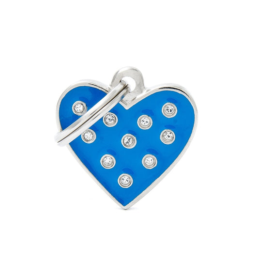 Medaille Blue Heart Strass