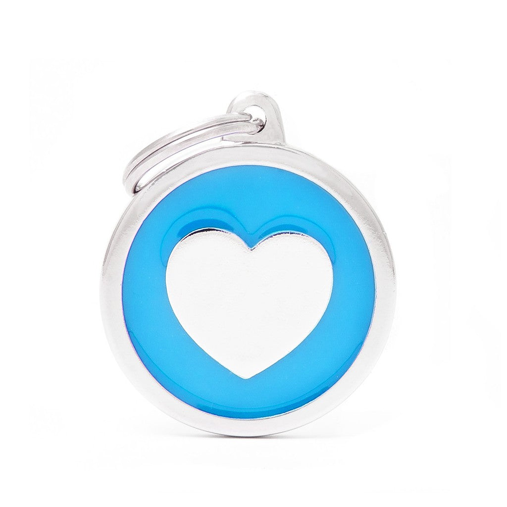 Medaille Light Blue Big Circle Heart