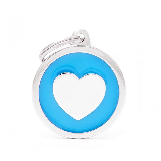 Medaille Light Blue Big Circle Heart
