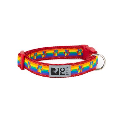 Rc Pets Clip Collar Xs 5/8 Rainbow Paws