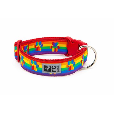 Wide Clip Collar M Rainbow Paws