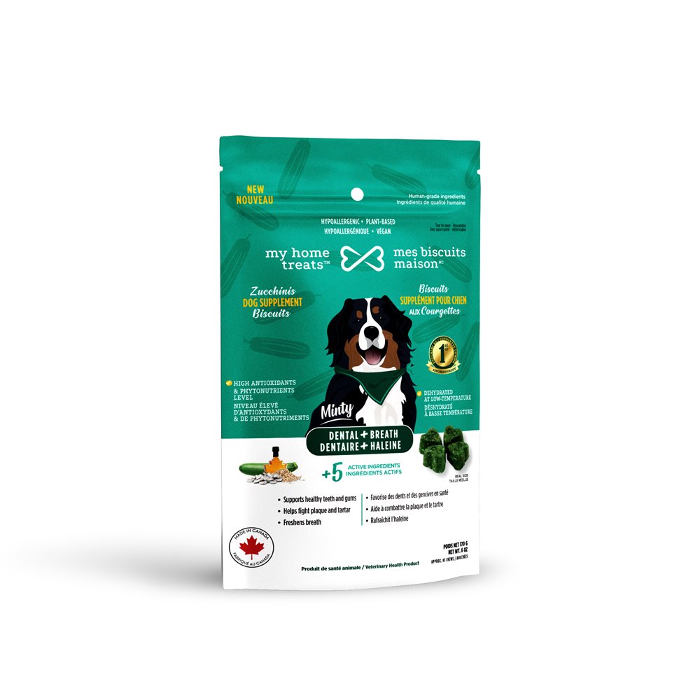 Mes biscuits maison supplément hypoallergénique pour chien aux courgettes - Dentaire + Haleine 170g