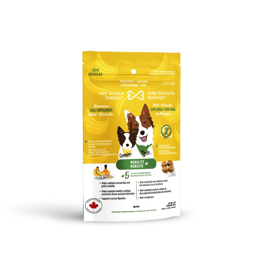 Mes biscuits maison supplément hypoallergénique pour chien aux bananes - Mobilité+ 170g