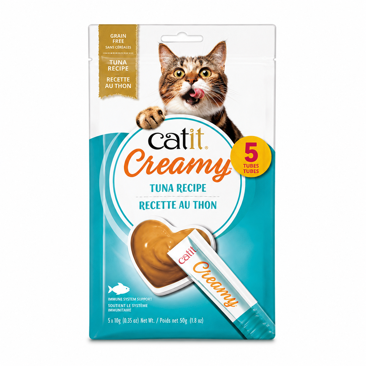 Catit Creamy Régals crémeux, Thon, paquet de 5