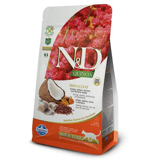 Farmina N&D Quinoa Sg Chat Peau&Poils Hareng 11Lbs