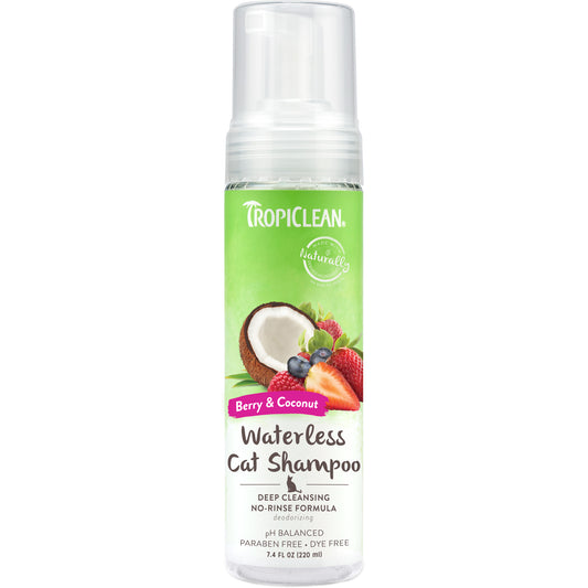 Tropiclean Shampoing Sans Eau Nettoyage Profond Chat Baie et noix de coco 7.4Oz