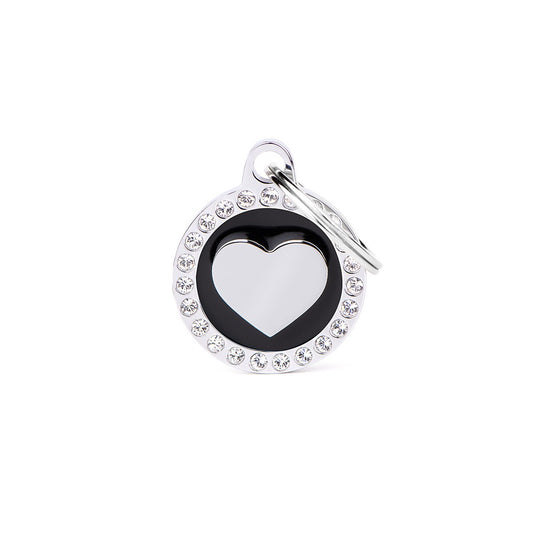 Medaille Glam Circle Heart Black