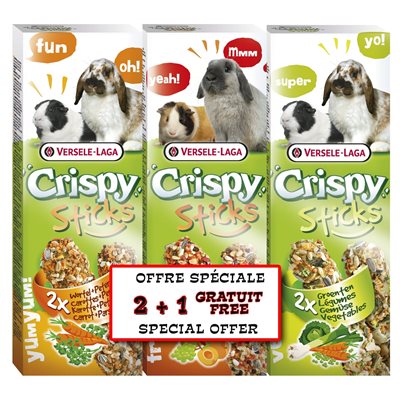 Versele-Laga Crispy Sticks Lapin/ Cochon D'Inde 2+1