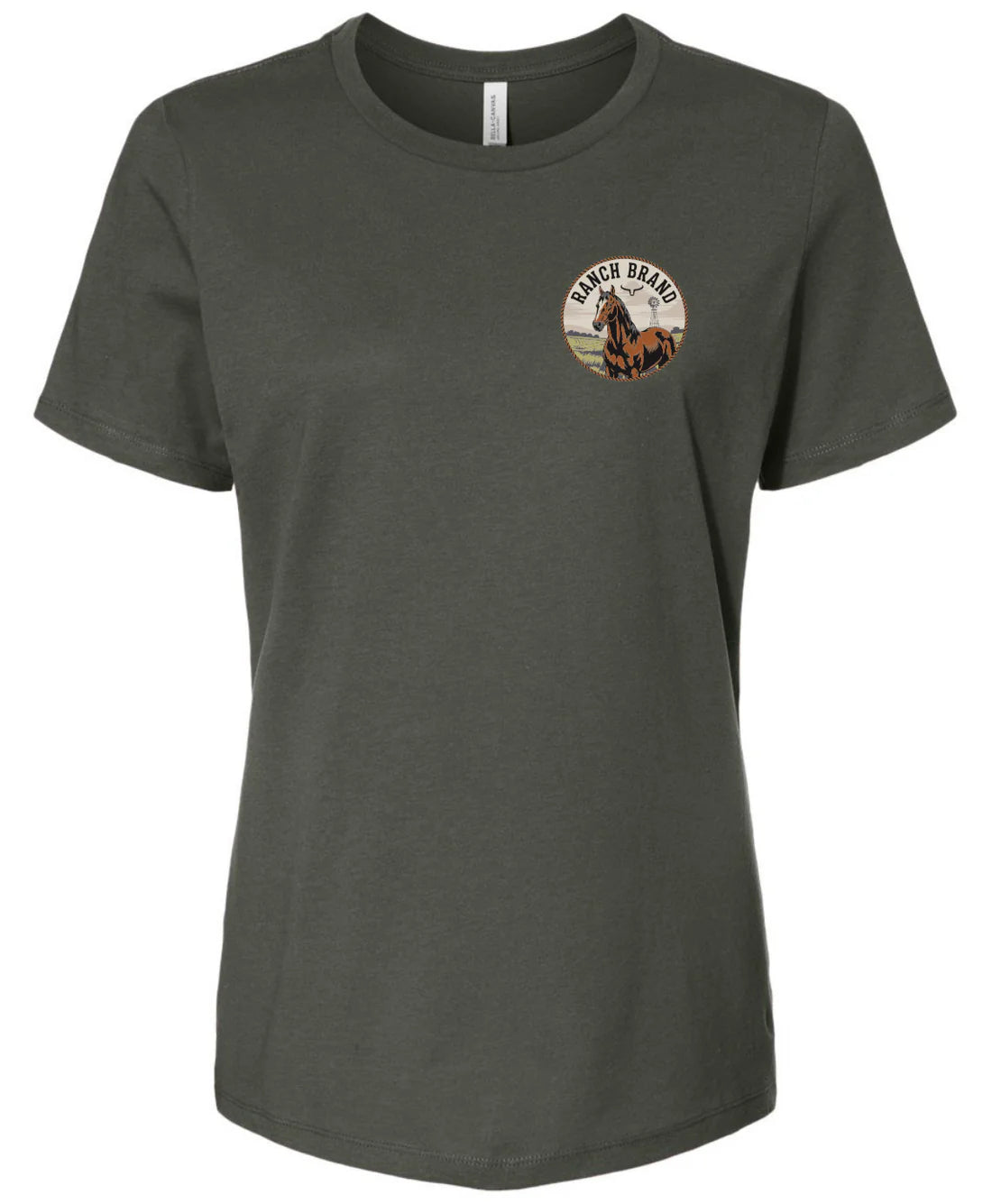 Ranch Brand T-Shirt Femme Horse 7 Army