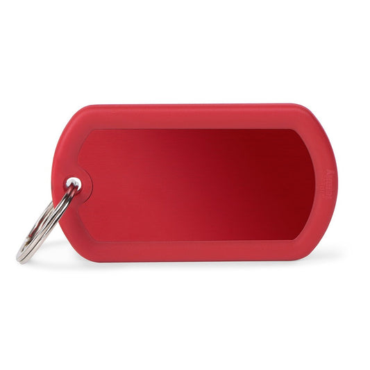 Medaille Hush Tag Militaire Rouge Rubber Rouge