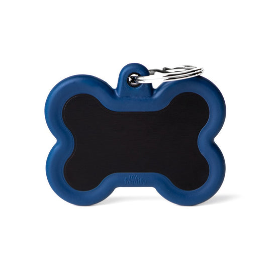 Medaille Hush Tag Os Noir Rubber Bleu Fonce