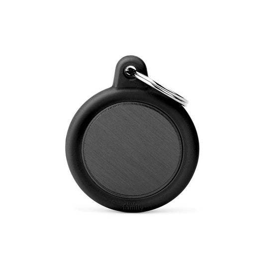 My family médaille Hushtag cercle noir