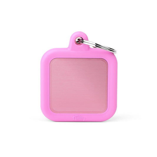 Medaile Hush Tag Carre Rose Rubber Rose
