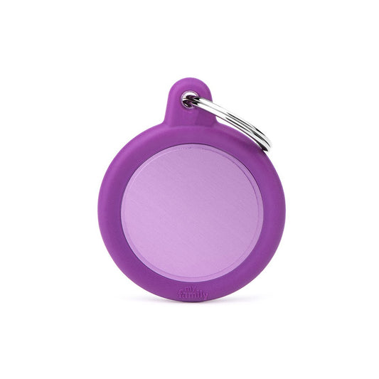My family Médaille Hushtag cercle mauve