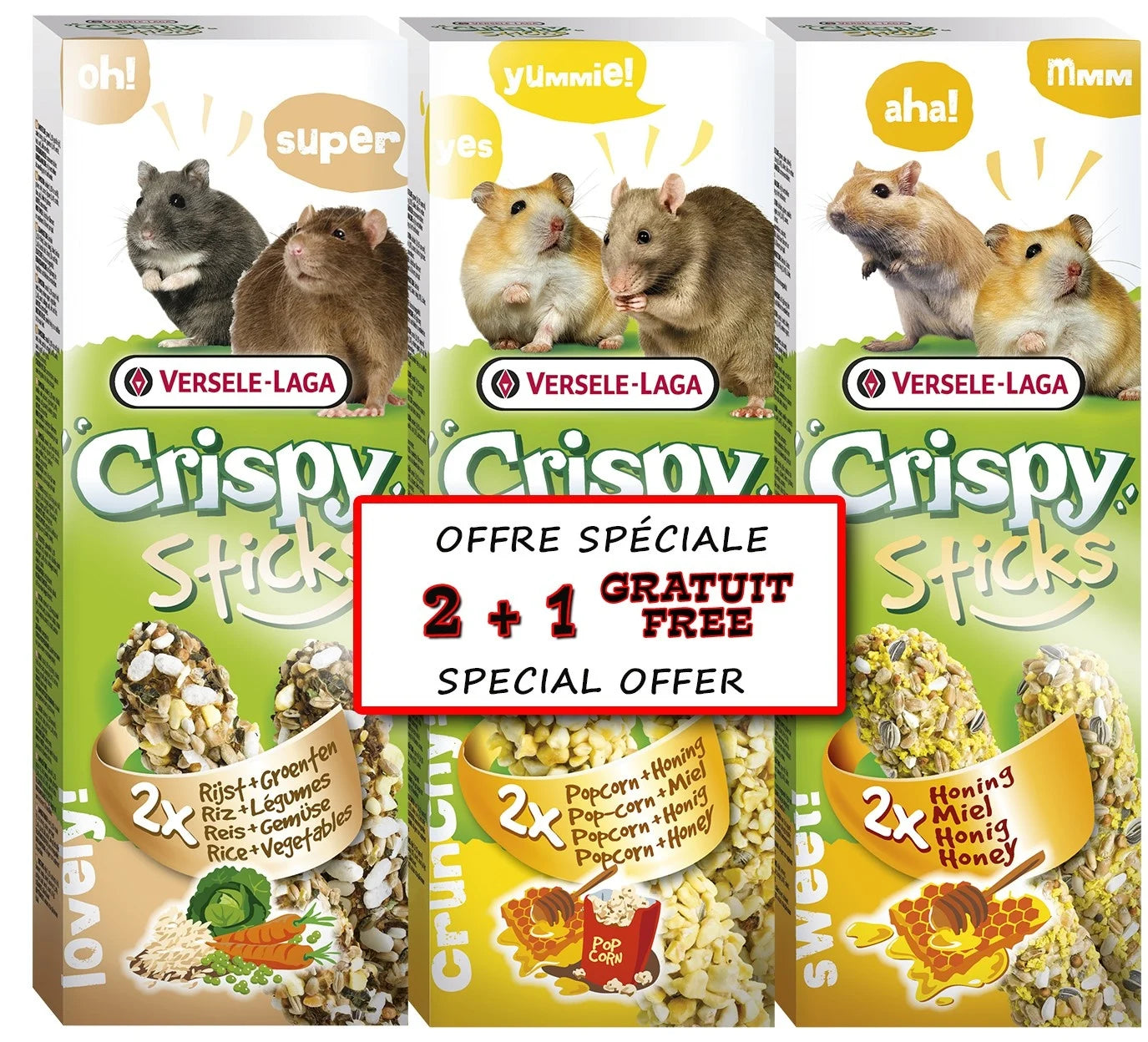 Versele-Laga Crispy Omnivore Sticks 2+1