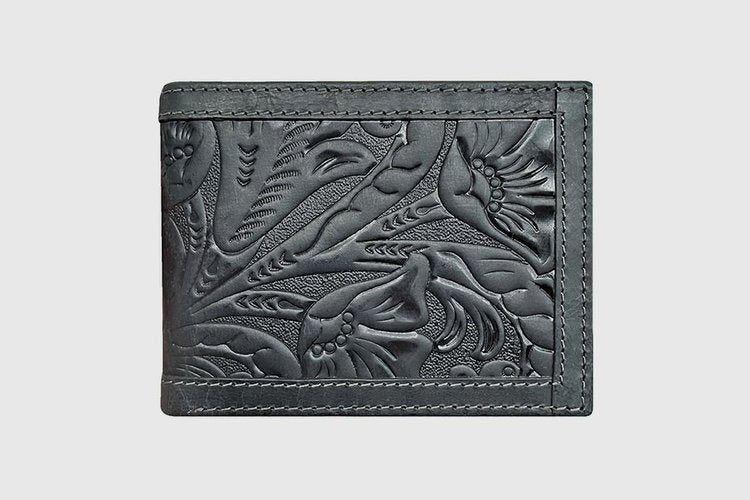 Wrangler Portefeuille homme en cuir embossé Texas Rose