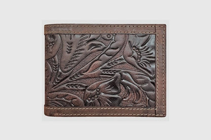 Wrangler Portefeuille homme en cuir embossé Texas Rose
