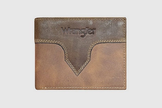 Wrangler Portefeuille homme en cuir – Tan