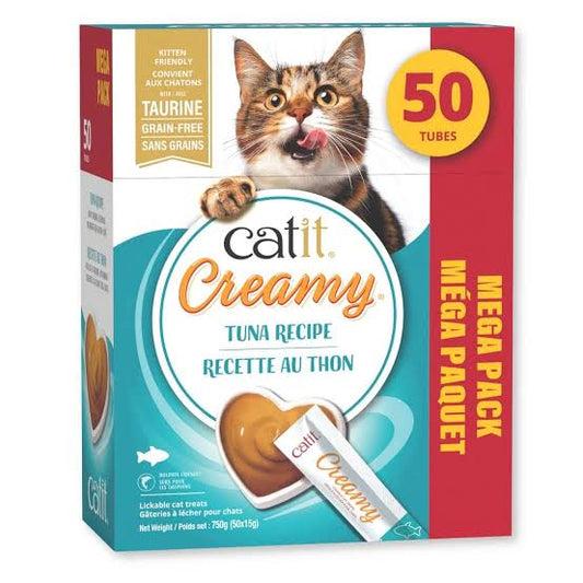 Catit Creamy Régals crémeux, Thon, paquet de 50