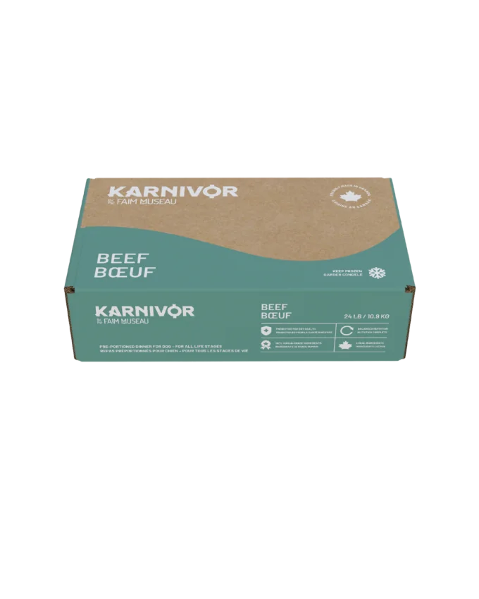 Karnivor Nourriture crue pour chien - Bœuf, Boîte 24Lbs