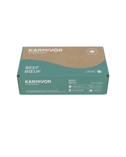 Karnivor Nourriture crue pour chien - Bœuf, Boîte 24Lbs