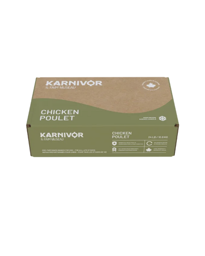 Karnivor Nourriture crue pour chien - Poulet, Boîte 24Lbs